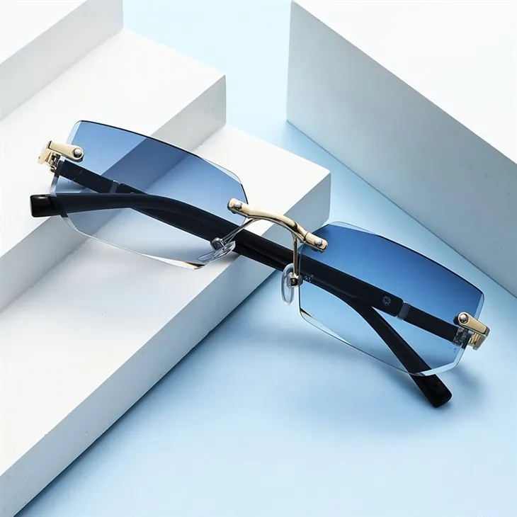 Metal Sunglasses Rimless Square